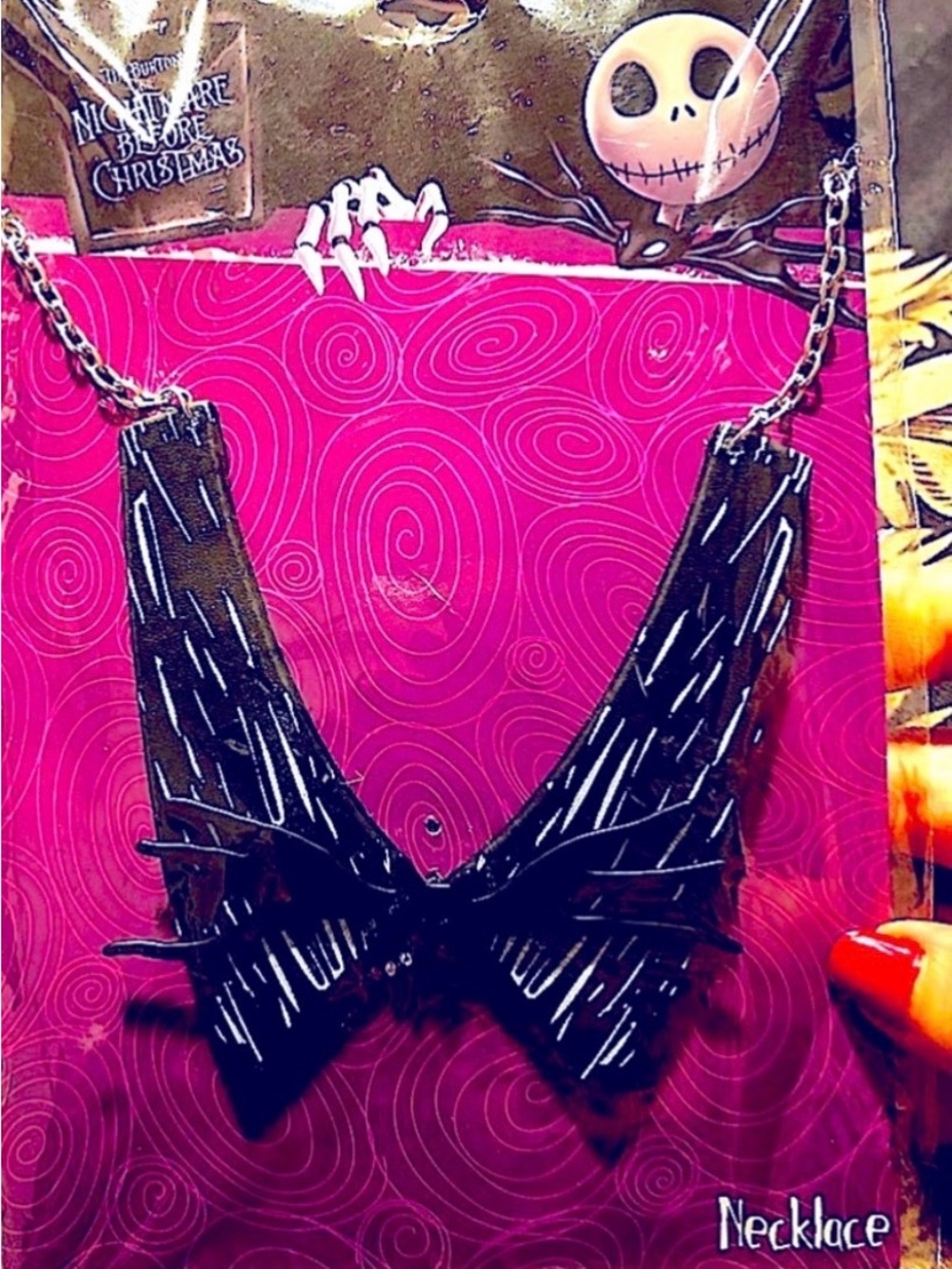 NWT Disney Nightmare Before Christmas Jack Skellington Bow tie Necklace Cosplay